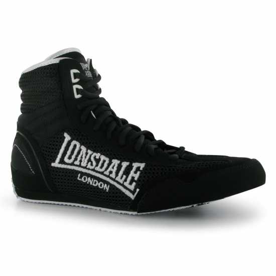 Lonsdale Мъжки Обувки За Бокс Contender Mens Boxing Boots Black/White - Мъжки маратонки