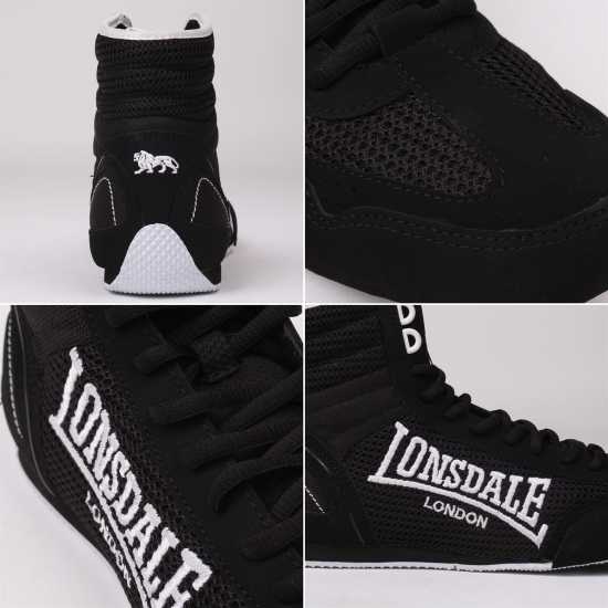 Lonsdale Мъжки Обувки За Бокс Contender Mens Boxing Boots Black/White Мъжки маратонки