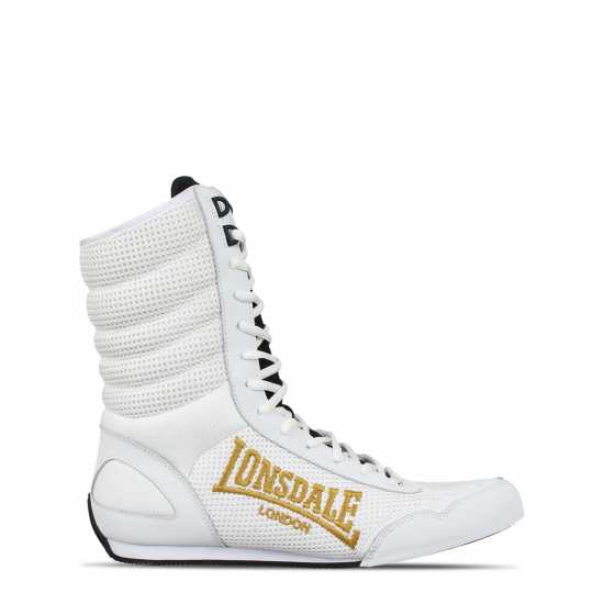 Бокс обувки Lonsdale Contender Boxing Boots Бяло/Черно/Злато Lonsdale Contender Boxing Boots Бяло/Черно/Злато Бокс обувки