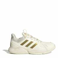 Adidas Court Flight Netball Shoes Womens White/Gold Нетбол