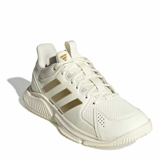 Нетбол Adidas Court Flight Netball Shoes Womens White/Gold Adidas Court Flight Netball Shoes Womens White/Gold Нетбол