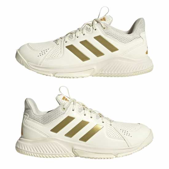 Нетбол Adidas Court Flight Netball Shoes Womens White/Gold Adidas Court Flight Netball Shoes Womens White/Gold Нетбол