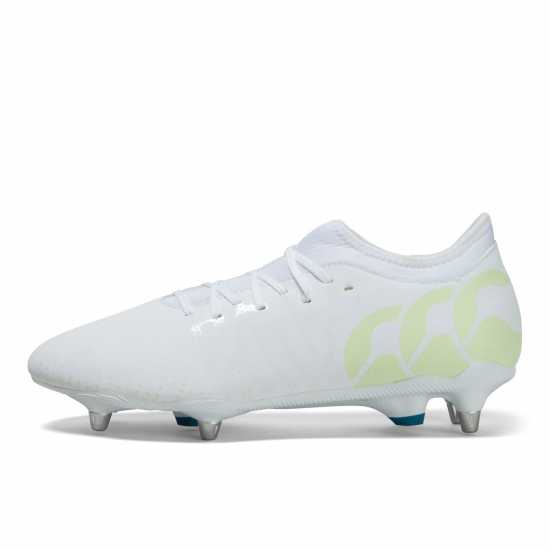 Canterbury Speed Infinite Team Adults Soft Ground Rugby Boots White/Luminous Ръгби