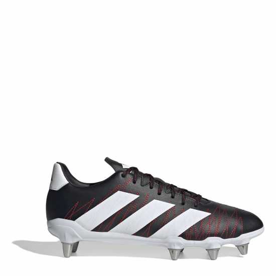 Adidas Kakari Adults Soft Ground Rugby Boots Черно/Бяло/Углерод 