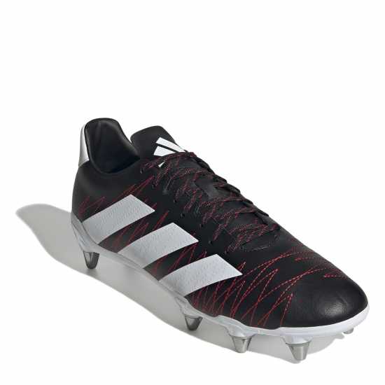 Adidas Kakari Adults Soft Ground Rugby Boots Черно/Бяло/Углерод 