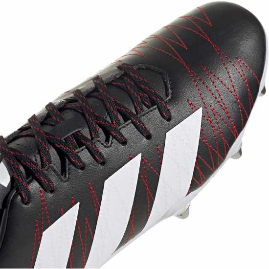 Adidas Kakari Adults Soft Ground Rugby Boots Черно/Бяло/Углерод 