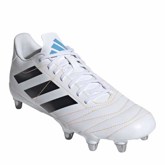 Adidas Kakari Adults Soft Ground Rugby Boots Wht/Blk/luc 