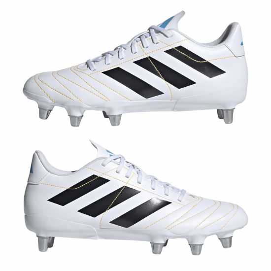 Adidas Kakari Adults Soft Ground Rugby Boots Wht/Blk/luc 