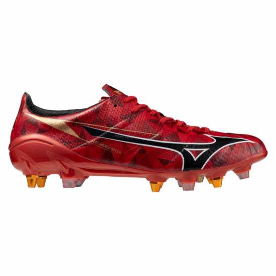 Mizuno Alpha Ii Made In Japan Mix Mens Soft Ground Rugby Boots Червено/Черно/Златно Mizuno Alpha Ii Made In Japan Mix Mens Soft Ground Rugby Boots Червено/Черно/Златно