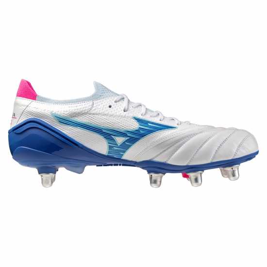 Mizuno Morelia Neo Iv Elite Adults Soft Ground Rugby Boots Бяло/Тюркоаз/Розово 