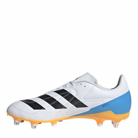 Adidas Rs-15 Adults Soft Ground Rugby Boots Wht/Blk/luc 