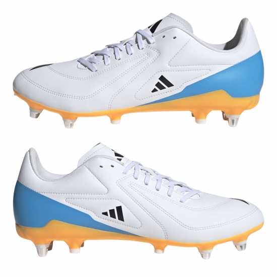 Adidas Rs-15 Adults Soft Ground Rugby Boots Wht/Blk/luc 
