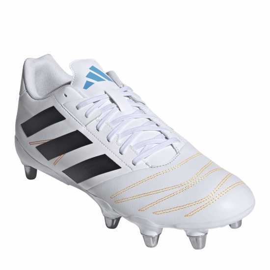 Adidas Kakari Elite Adults Soft Ground Rugby Boots Wht/Blk/luc 
