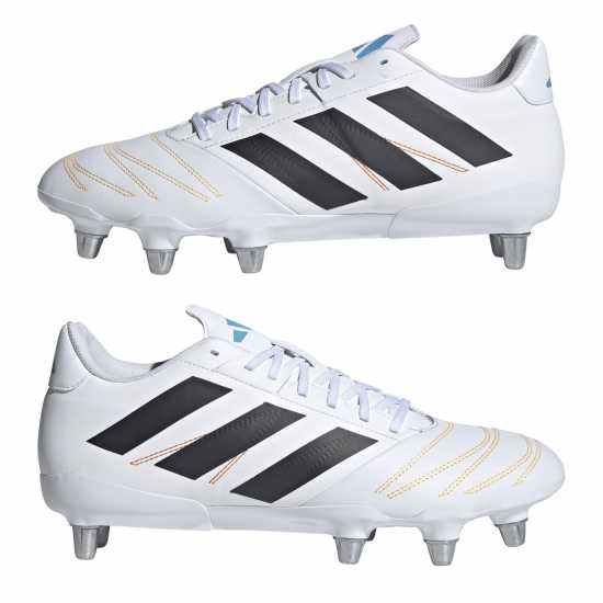 Adidas Kakari Elite Adults Soft Ground Rugby Boots Wht/Blk/luc 