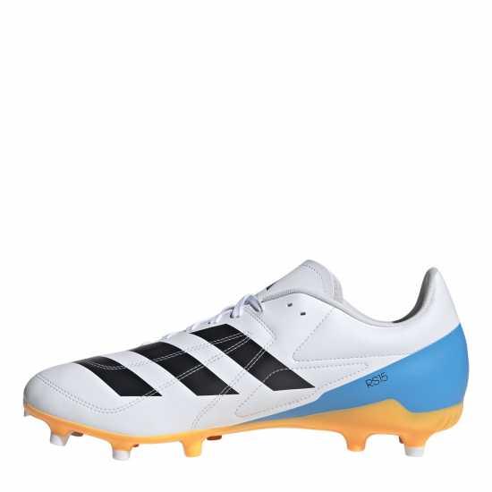 Adidas Rs-15 Adults Firm Ground Rugby Boots Wht/Blk/luc Adidas Rs-15 Adults Firm Ground Rugby Boots Wht/Blk/luc
