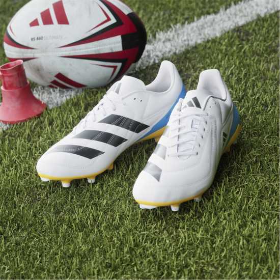 Adidas Rs-15 Adults Firm Ground Rugby Boots Wht/Blk/luc Adidas Rs-15 Adults Firm Ground Rugby Boots Wht/Blk/luc