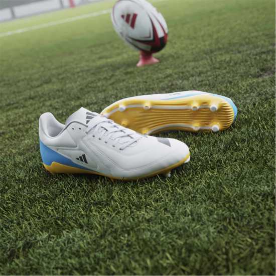 Adidas Rs-15 Adults Firm Ground Rugby Boots Wht/Blk/luc Adidas Rs-15 Adults Firm Ground Rugby Boots Wht/Blk/luc