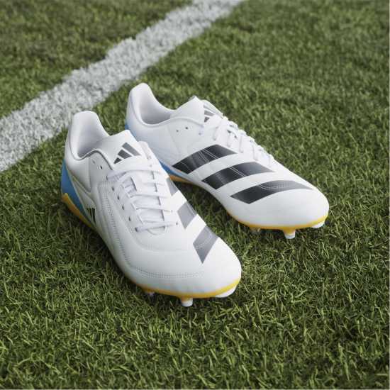 Adidas Rs-15 Adults Firm Ground Rugby Boots Wht/Blk/luc Adidas Rs-15 Adults Firm Ground Rugby Boots Wht/Blk/luc