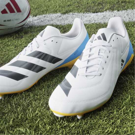 Adidas Rs-15 Adults Firm Ground Rugby Boots Wht/Blk/luc Adidas Rs-15 Adults Firm Ground Rugby Boots Wht/Blk/luc