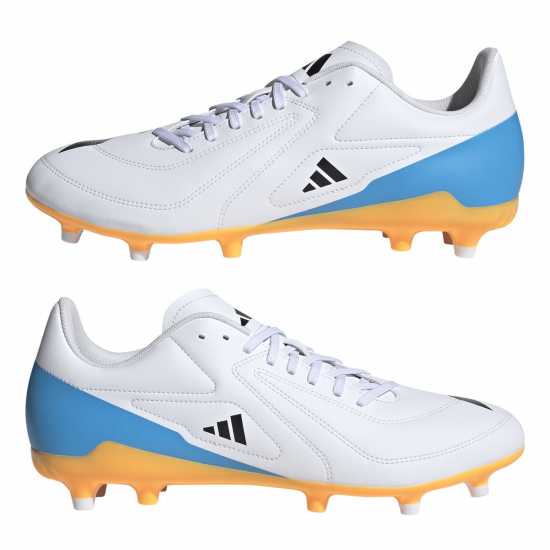 Adidas Rs-15 Adults Firm Ground Rugby Boots Wht/Blk/luc Adidas Rs-15 Adults Firm Ground Rugby Boots Wht/Blk/luc