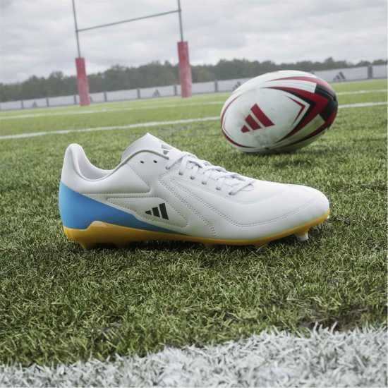 Adidas Rs-15 Adults Firm Ground Rugby Boots Wht/Blk/luc Adidas Rs-15 Adults Firm Ground Rugby Boots Wht/Blk/luc