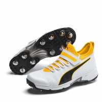 Sale Puma 19.1 Bowling Cricket Shoes Mens Wht/Blk/Oran Крикет