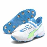 Sale Puma 19.1 Bowling Cricket Shoes Mens White/Blue Крикет