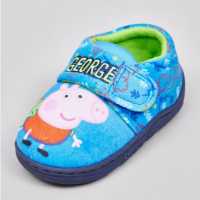 Character Pig Infant Boys Blue Slippers