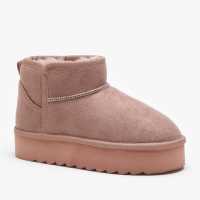 Be You Low Ankle Flatform Boot Nude Детски ботуши