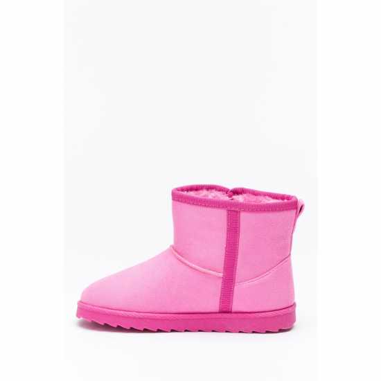Боти Mini Me Hot Pink Fur Lined Ankle Boots  Детски ботуши