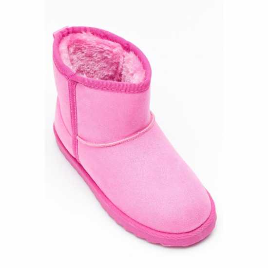 Боти Mini Me Hot Pink Fur Lined Ankle Boots  Детски ботуши