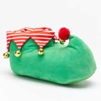 Jingle Bell Elf Green Slippers  Чехли