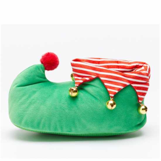 Jingle Bell Elf Green Slippers  Чехли