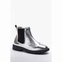 Silver Contrast Sole Chelsea Boot