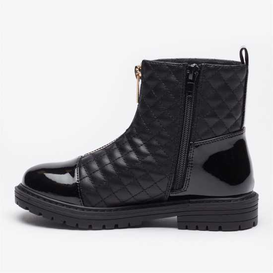 Quilted Patent Zip Front Chelsea Boot  Детски ботуши