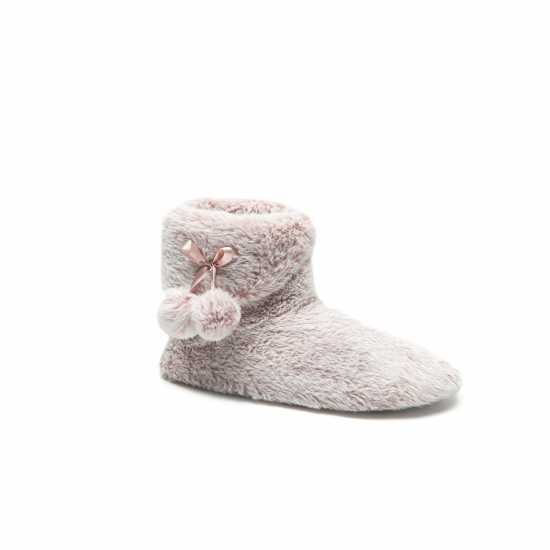 Шише За Вода Fur Boot Slippers And Hot Water Bottle Set Pink  Чехли