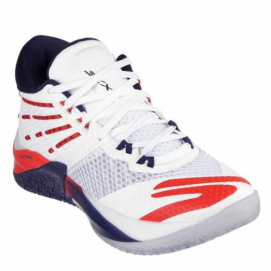 Skechers Reign Basketball Trainers Mens Бяло/Червено Баскетболни маратонки