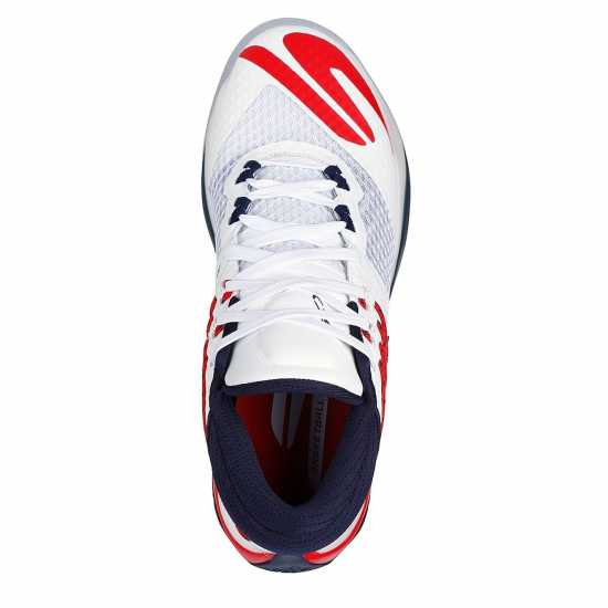 Skechers Reign Basketball Trainers Mens Бяло/Червено Баскетболни маратонки