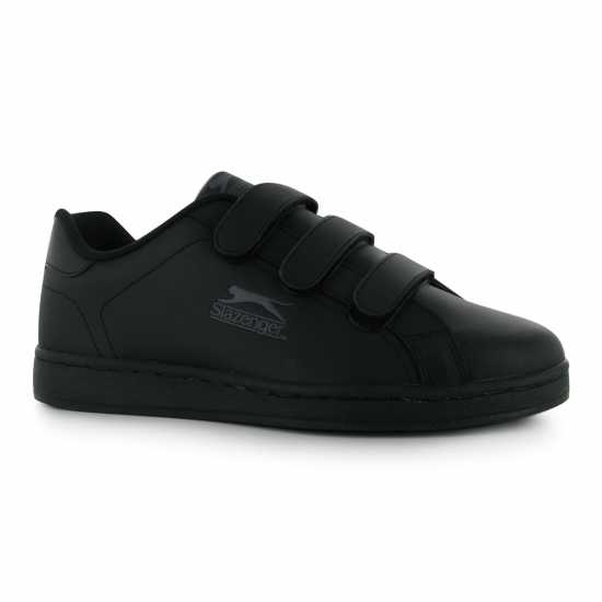 Slazenger Ash Strap Trainers Mens Черно/Тъмно сиво Мъжки маратонки