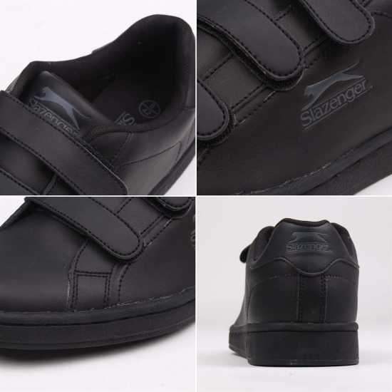 Slazenger Ash Strap Trainers Mens Черно/Тъмно сиво Мъжки маратонки