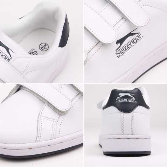 Slazenger Ash Strap Trainers Mens Бяло/Морско синьо Мъжки маратонки