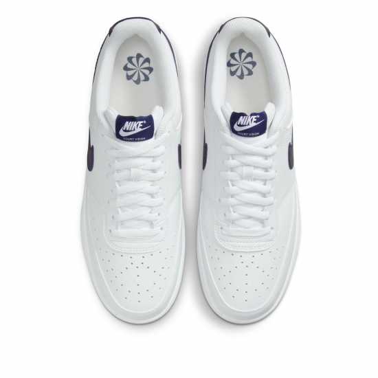 Nike Мъжки Маратонки Court Vision Mens Trainers White/Navy Мъжки маратонки