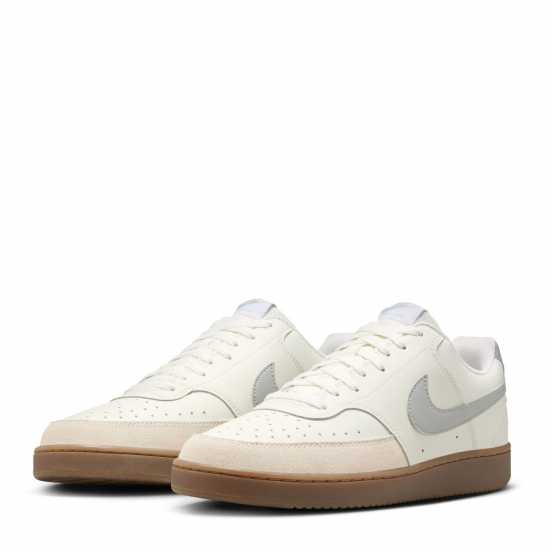 Nike Ниски Мъжки Маратонки Court Vision Low Trainers Mens Парус/Сив/Гума Мъжки маратонки