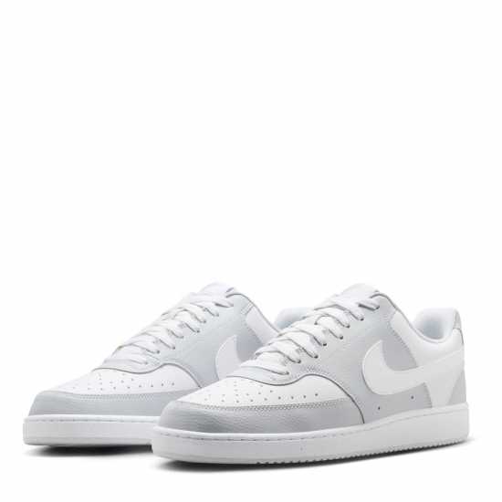 Nike Ниски Мъжки Маратонки Court Vision Low Trainers Mens Платина/Бяло Мъжки маратонки