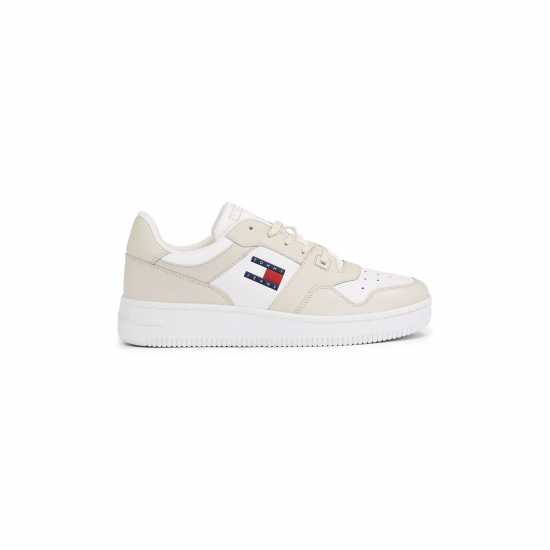 Tommy Jeans Retro Leather Basket Trainers Бяло/Екръ 