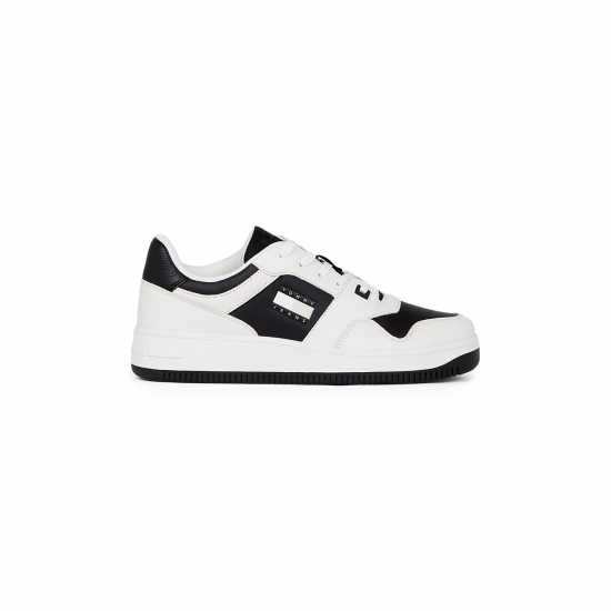 Tommy Jeans Retro Leather Basket Trainers Бяло/Черно Tommy Jeans Retro Leather Basket Trainers Бяло/Черно