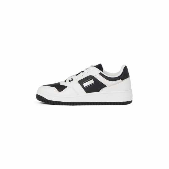 Tommy Jeans Retro Leather Basket Trainers Бяло/Черно Tommy Jeans Retro Leather Basket Trainers Бяло/Черно