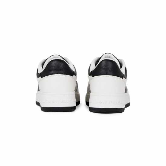 Tommy Jeans Retro Leather Basket Trainers Бяло/Черно Tommy Jeans Retro Leather Basket Trainers Бяло/Черно