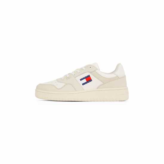 Tommy Jeans Retro Leather Basket Trainers Кремаво/Бяло Tommy Jeans Retro Leather Basket Trainers Кремаво/Бяло