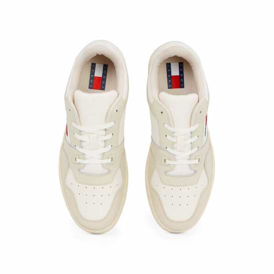 Tommy Jeans Retro Leather Basket Trainers Кремаво/Бяло Tommy Jeans Retro Leather Basket Trainers Кремаво/Бяло
